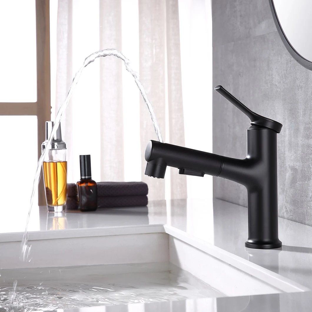 Online Good Selling Matte Black Flexible 3 Way Pre Rinse Hot and Cold Water Basin Mixer Bathroom Taps Product